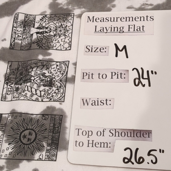 Nasty Gal Readin My Cards Tie Dye Graphic Pullover Gray and White Sweatshirt M - Picture 7 of 7